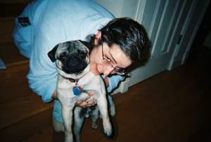 Boris is not poopy...he always looks like that!